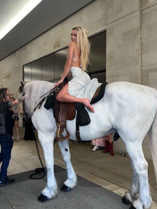 Olivia Dunne Goes Viral Again: on a White Horse