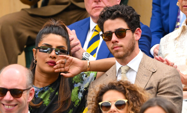 Jonas and Chopra On Saturday, attended for the women's tennis event championship match.